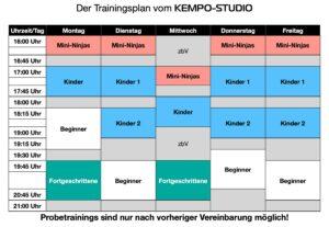 Trainingsplan KEMPO-STUDIO